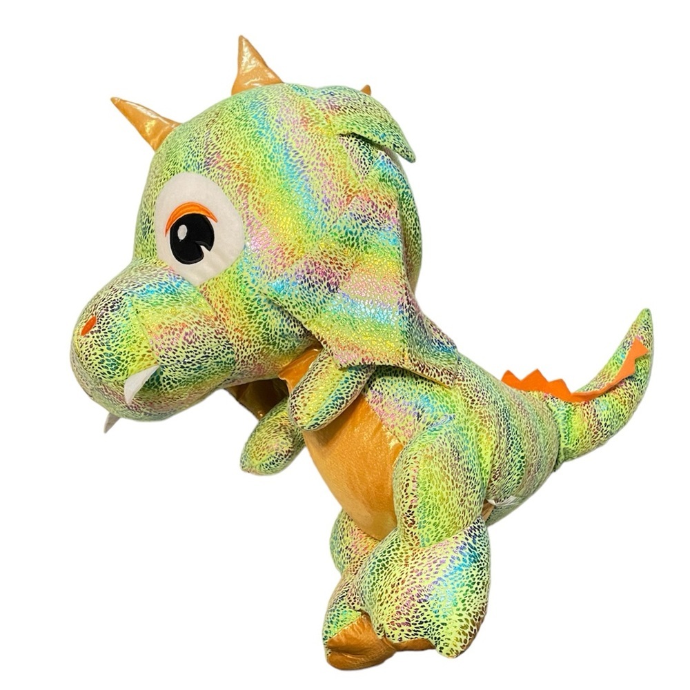 Classic Toy Factory Shiny Winged Green Dragon Plush 31”x22”Stuffed Animal Large